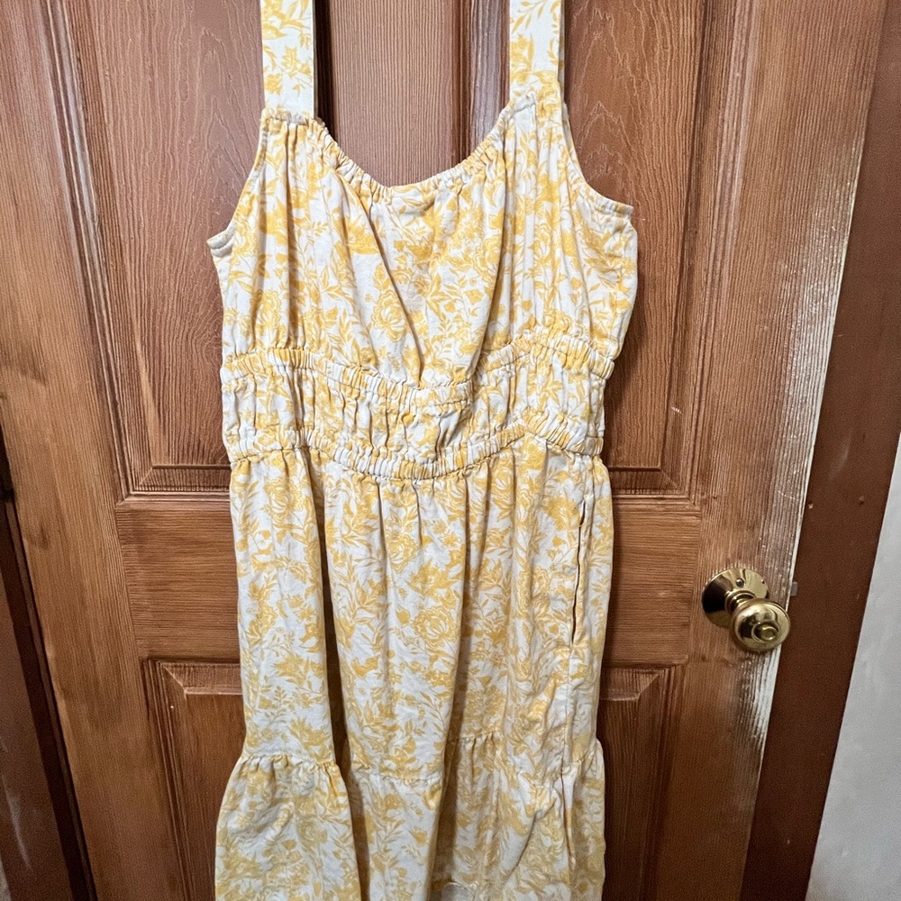 a.n.a Yellow Floral Midi Dress